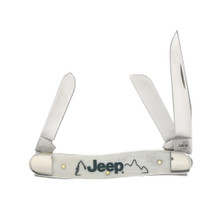 Case XX Medium Stockman Green Apple Peach Seed Jigged Bone