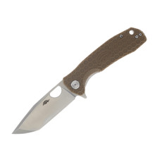 Honey Badger Medium Tan FRN Folding Knife 3.19in Satin Tanto Blade