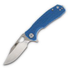 Honey Badger Small Flipper Blue 2.81 Inch Plain Satin Clip Point