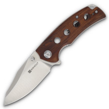 SENCUT Excalis Folding Knife Wood 2.97 Inch Plain Satin Reverse Tanto S23068-4