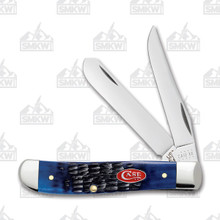 Case Navy Blue Rogers Jigged Bone Mini Trapper Folding Knife CA7321