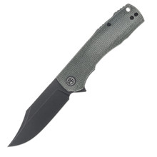 Petrified Fish Victor Green Micarta 3.6in Black Stonewash Clip Point