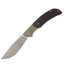 Petrified Fish Hourglass Snakewood 3.54in Satin Drop Point Blade