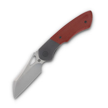 Olamic Whippersnapper Dark Blast and Red 2.5in Plain Satin Wharncliffe