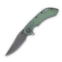 Olamic Wayfarer 247 Folding Knife 164-B Stonewash Bowie Kinetic Rainforest