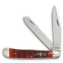 Frost Big Game Trapper Folding Knife Pecan Burlwood