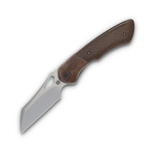 Olamic Whippersnapper BL Folding Knife Satin XHP Wharncliffe/Antique Entropic/Burlap Micarta