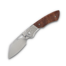 Olamic Whippersnapper BL Folding Knife Satin XHP Sheepsfoot/Jeweled Titanium/Koa Wood