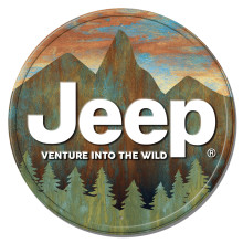 Desperate Enterprises Jeep Venture Round Metal Sign