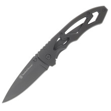 Smith & Wesson Silver Skeletonized Large Folding Knife 3.0in Drop Point CK400LCP