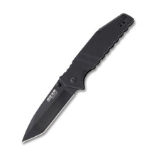 Bear &amp; Son Bear Edge Sideliner Folding Knife Tanto Blade All Black