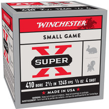 Winchester Super-X 410 Bore Upland Small Game 25 Round 2.50in Shotgun Ammo 1/2oz #4 HB Shot X414