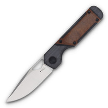 Kizer Mini Militaw Mikuruti Wood Black G-10 2.82in Plain Satin Drop Point V3634SA4