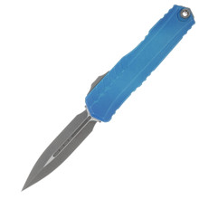 Microtech Cypher II OTF Auto Marbled Blue 3.5in Apocalyptic Double Edge Dagger AUMT124210MBL