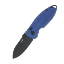 CRKT Squid Folding Knife 2.27in Plain Edge Blue Burlap Micarta CR2474BD