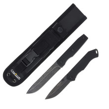 Camillus Outback Folding & Fixed Combo-2 Pack Black Injection Molded Handle Black Stonewash 3Cr13 Blade CAM-19020