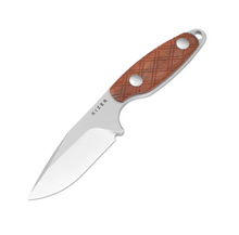 Kizer Muskrat Fixed Knife Mikuruti Wood 3.15in Plain Satin Clip Point 1064A2