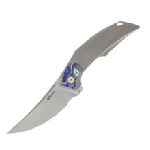 Reate Velocity Elmax Hand Satin Blade Titanium Bead Blast Handle w/ Holes Zircuti Clip REVELOCITY6