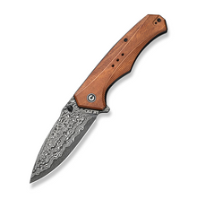 CIVIVI Photonix Guibourtia Wood 3.7 Inch Plain Damascus Drop Point C23081B-DS1