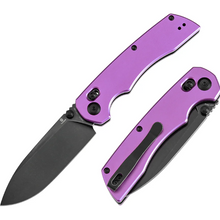 Tenable Knives Kryo Purple 3.58 Inch Plain Blackwash Drop Point T1001V2