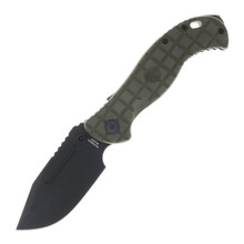 Halfbreed Blades Gen 2 Large Bush Folder Ranger Green G-10 4.13” Blk PVD Drop Pt LBF01ODG2