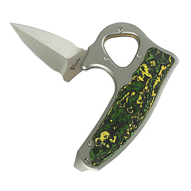 Reate EXO-D Ti-Flame Grain Handle Toxic Storm Fat Carbon Inlay