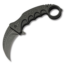 Szco 5.5" Gothic Karambit Assisted Open Linerlock Black 300612BK