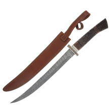 Szco 25.5Inch Saber Style Sword Engraved Ashwood Leather Sheath DM5043