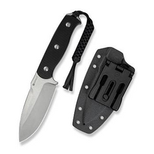 SENCUT Toxodon Black 4.57 Inch Plain Stonewash Drop Point S24036-1