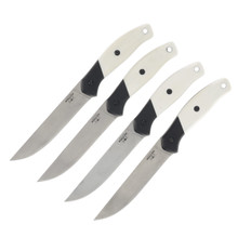 Bear & Son Four Piece Professional Steak Knife Set White Smooth Bone BRWSB36