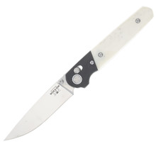 Bear & Son Lawman White – Black 3.25 Inch Plain Satin Drop Point BRWSB22