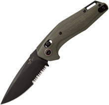 Bear & Son Bear Ops KATAKT I Auto OD Green G10 Handle DLC Black Serrated AC-2000-G4-BSR