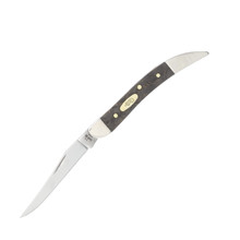 Case XX Black Curly Oak Wood Small Texas Toothpick Folding Knife CA14009