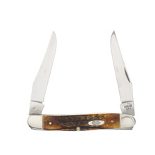 Case XX Pocket Worn Muskrat Folding Knife Crandall Jig Gray Bone