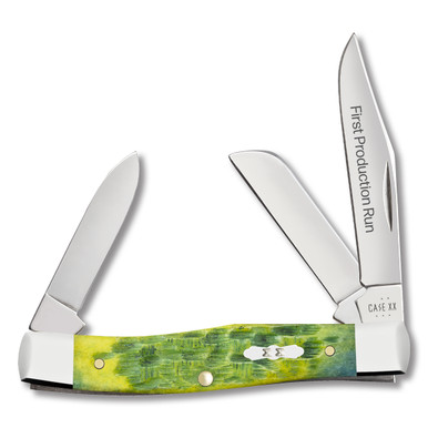 Case XX 1st Production Run Green Apple Peach Seed Jigged Bone