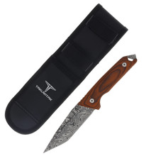 Takumitak Bloodstrike Pakkawood Handle Damascus Acid Etched 3Cr13 Tanto Blade TKF401WD-CS