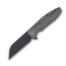 Eikonic Knives x Sig Sauer Karak Dark Black Micarta 3.25in Black DLC Blade EIKKA8BB