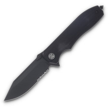 Eikonic Knives x Sig Sauer Validus Dark Matte Black 3.78in Part Serr Clip Point EIKVA9BBS