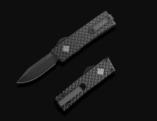 Ocaso Knives Lucent Out the Front Automatic Knife Mini All Black AU18LMB