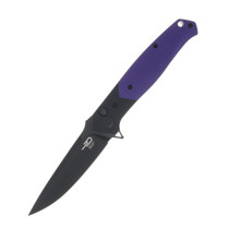 Bestech Knives Swordfish Purple-Black G10 Folding Knife 3.94in Black Drop Point BG62C