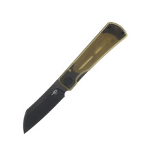 Bestech Knives Bruv Folding Knife Ultem-Titanium Black Stonewash 2.95in Blade BT2401C