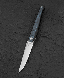 Bestech Knives Spear Phisher Blue – Black 3.48in Plain Satin Drop Point BT2405C