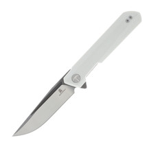 Bestech Knives Bestechman Dundee White G10 3.35in Grey Titanized/Satin Clip Point BMK01G
