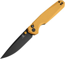 Bestech Knives Bestechman Velix Yellow 3.31in Plain Black PVD Drop Point BMK07E