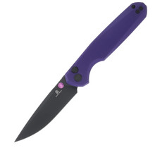 Bestechman Velix Folding Knife Purple G10 3.32in Black PVD Drop Point Blade BMK07F
