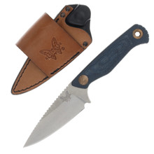 Benchmade Dacian Fixed Blade Denim Micarta 3.54in Stonewash Spear Point BM203-04