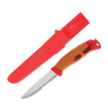 Morakniv Companion Spark Emergency Red-Orange Knife 4.0in Part Serrated Blade M-14478