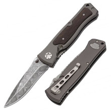 Boker Leopard II Folding Knife 3.78in Plain Edge Ziricote Wood Handle BK111054DAM