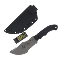 TOPS Tom Brown Tracker 3 Fixed Knife Black Micarta Handle 5.75in Tumbled 154CM Sawback Blade TBT-031