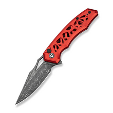 CIVIVI Anaaki Folding Knife Red 2.98 Inch Plain Damascus Clip Point C24039-DS1